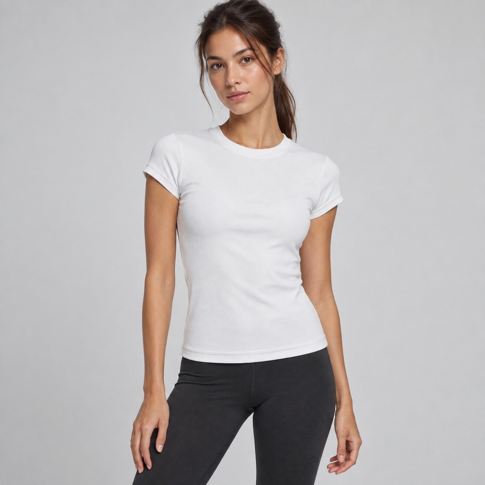 Aritzia Golden Women Life Rib Top Cap Sleeve White Size S Minimalist Basic